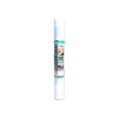 Con-Tact Brand Creative Clear Covering, Versatile and Self-Adhesive Shelf Liner, Ideal Privacy Film, Protective Clear Vinyl, 18'' x 50', Matte