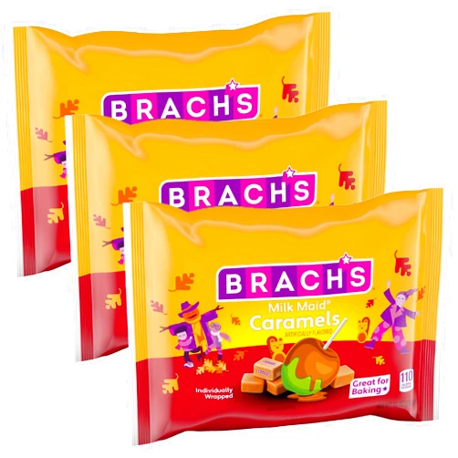 Brach's Milk Maid Caramels, Halloween Candy, 10 oz Bag (Pack of 3)