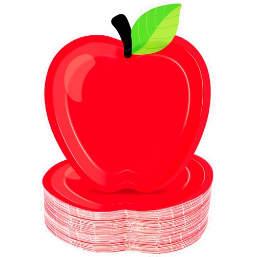 CHUNNIN 50PCS Back to School Party Paper Plates Red Apple Paper Plates Supplies First Day of School Party Decorations School Season Disposable Tableware for 50 Guests for Kindergarten Preschool Table Favor