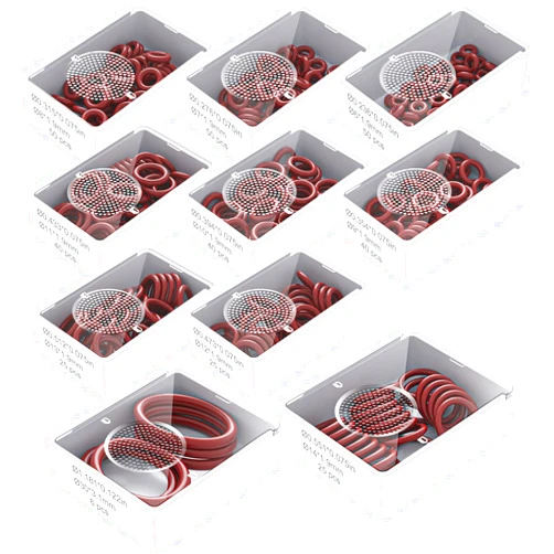 AKAKD Silicone Sealing Gasket O-Ring - Resist Oil and Heat Round O-Rings Rubber Assortment Set for Auto,Plumbing and Faucet, 10 Different Sizes Total 351 Pcs