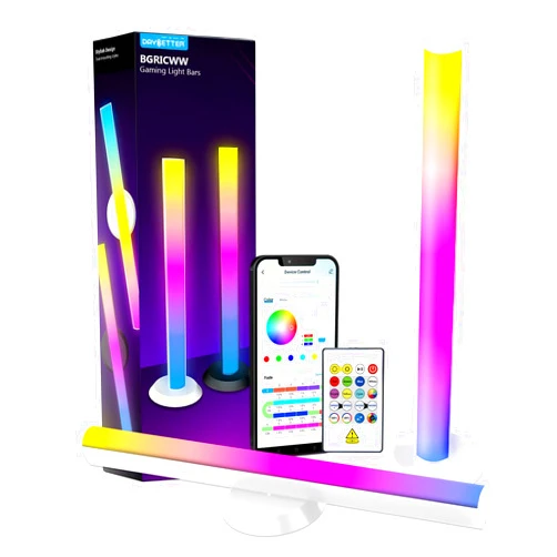 DAYBETTER Smart LED Light Bars, 14 Inches Wi-Fi Gaming Lights Work with Alexa and Google Assistant, RGB+ICW with Music and Scene Modes, 16 Million Colors, Light Bar for Room, TV, PC, Gaming Desk