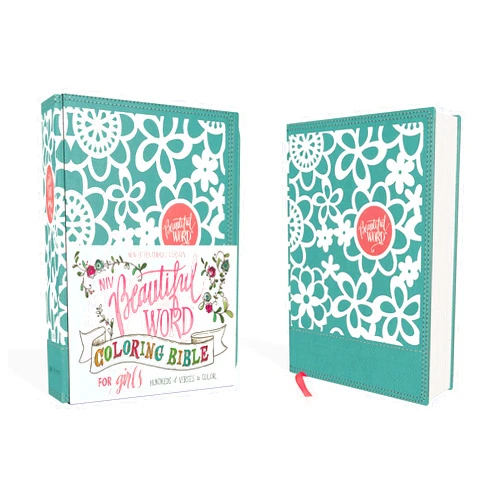Zondervan NIV, Beautiful Word Coloring Bible for Girls, Leathersoft over Board, Teal: Hundreds of Verses to Color