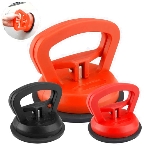 Aionep 3 dent pullers, dent Removal Tool, dent Repair, dent Suction Cup Lifter, Glass, Tile, Mirror, Lifting and Moving Objects. Two Sets of Small and Large Red+Black