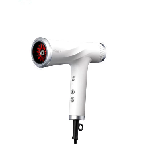YA-MAN YAMAN YA-Man Blow Dryer with Scalp Massager for Hair Growth, Ionic Reset Technology, Hair Dryer with Diffuser Attachment - Quiet, Lightweight, and Powerful for Women (White)