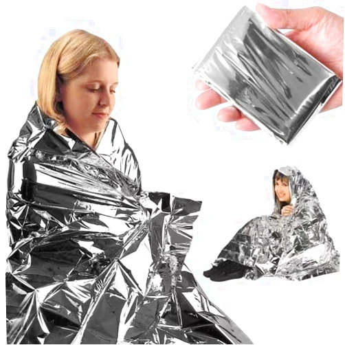 UMIXGENE Mylar Emergency Thermal Blanket, Silver, 82