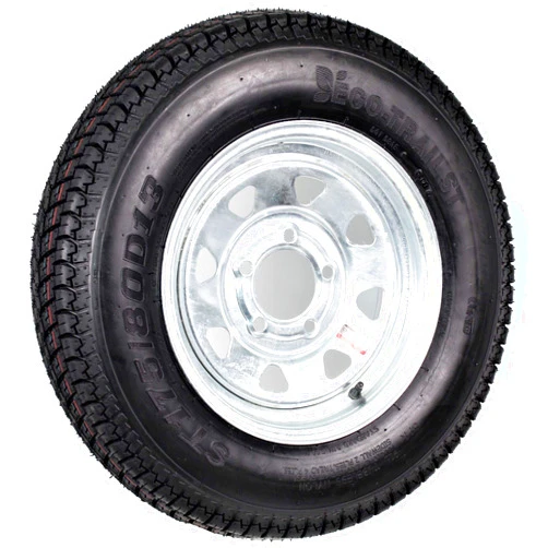 Kenda Loadstar ST175/80D13 Trailer Tire LRC on 5 Bolt Galvanized Spoke Wheel