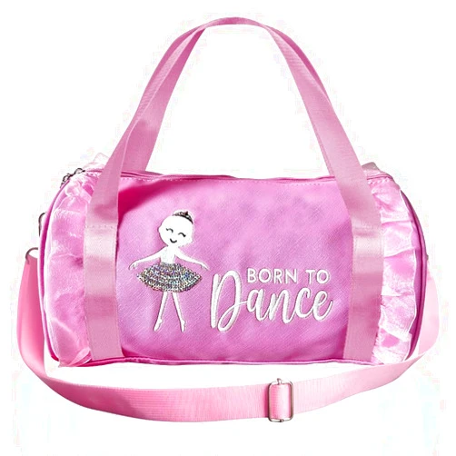 Comfecto Cute Ballet Dance Bag with Double Layer Shoe Compartment Adjustable Strap for Girls Ballerina Kid Toddler Teen Dancer