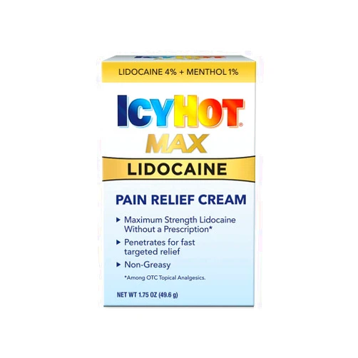 Icy Hot Max Strength Pain Relief Cream with Lidocaine Plus Menthol, 1.75 Ounces