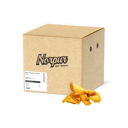 Norpur Natural Pig Ear Strips for Dogs, 5 lb. Box, Oven Baked Pork Training Treats for Small to Medium Breeds, Soft and Fully Digestible, Supports Joint, Dental, and Coat Health, Made in Canada
