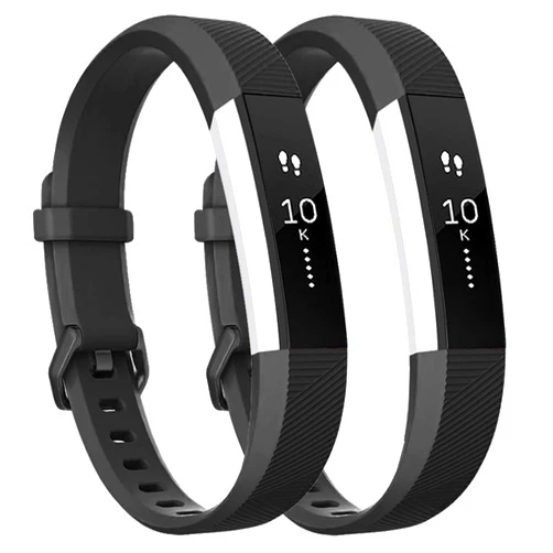 Tobfit 2 Pack Sport Bands Compatible with Fitbit Alta Bands/Alta HR/Ace, Soft TPU Replacement Wristbands for Women Men