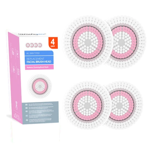 Brushmo Brush Head Replacements Compatible with Clarisonic Mia 1, Mia 2, Mia Fit, Alpha Fit, Smart Profile Uplift and Alpha Fit, Radiance Facial 4 Pack (Radiance)