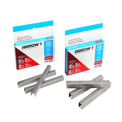ARROW T50 Stainless Steel Staples Pack Set #508SS1 1/2'' 12mm and #506SS1 3/8'' 10mm