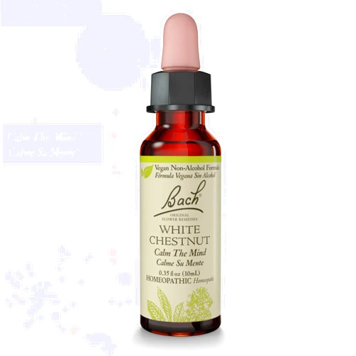 Bach Original Flower Remedies, White Chestnut (Non-Alcohol Formula) - Calm The Mind - Natural Homeopathic Flower Essence for Emotional Balance - Vegan, Gluten Free, Sugar Free - 10mL Dropper