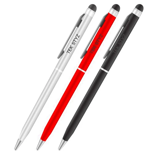 Works for Galaxy S22 Plus 5G by Cellet PRO Stylus Pen Works for Samsung Galaxy S22 Plus 5G with Ink, High Accuracy, Extra Sensitive, Compact Form for Touch Screens [3 Pack-Black-Red-Silver]