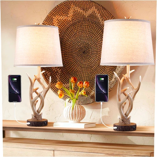 Dungoo Rustic Western Table Lamp Set of 2, 26