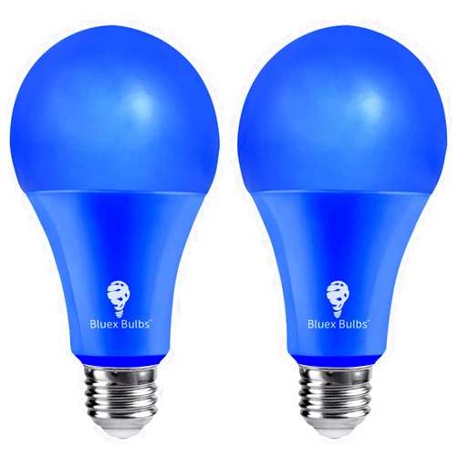 Bluex Bulbs 2 Pack BlueX LED A21 Blue Light Bulbs - 15W (120Watt Equivalent) - E26 Base Blue LED Blue Bulb, Party Decoration, Porch, Home Lighting, Holiday Lighting, Decorative Illumination Blue LED Bulb