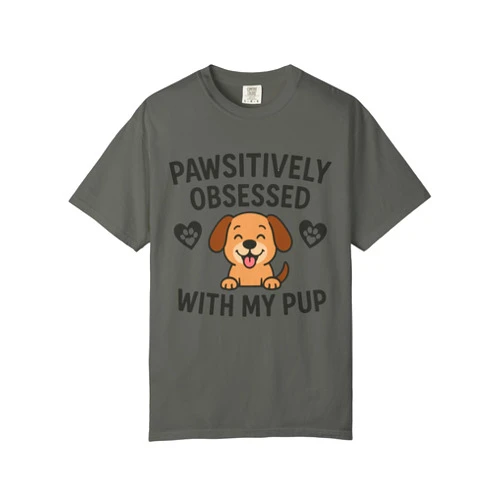 GENERIC CrazyDog T-Shirt Pawsitively Obsessed with My Pup T-Shirt Cute Dog Lover – Funny Pet Parent Shirt with Puppy Design