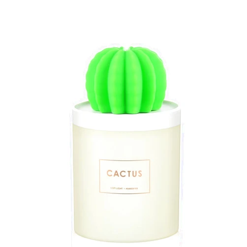 ONUEMP Cactus Humidifiers with Night Light, Mini Cool Mist Humidifier 280ml USB Portable Air Diffuser, Auto Shut-off, Gift for Christmas, Valentines, for Bedroom, Baby, Travel, Desktop, Home, Office