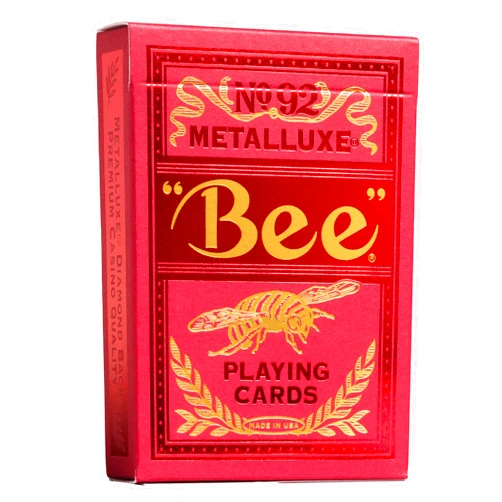 Bicycle Bee MetalLuxe™ Playing Cards - Red Foil Diamond Back, Standard Index