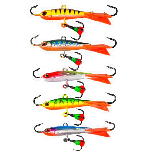 Laxygo Ice Fishing Jigs with Solid Fishtail Fishing Bait Jigging Lures Kit Winter Metal Lures for Crappie, Panfish, Walleye, Bluegills and Other Species
