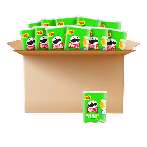 Pringles Potato Crisps Chips, Lunch Snacks, Office and Kids Snacks, Grab N' Go, Sour Cream and Onion (12 Cans)
