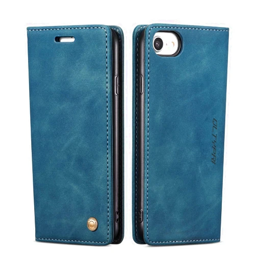 QLTYPRI Case for iPhone 7 Plus 8 Plus, Vintage PU Leather Wallet Case Card Slot Kickstand Magnetic Closure Shockproof Flip Folio Cover for iPhone 7 Plus 8 Plus - Blue