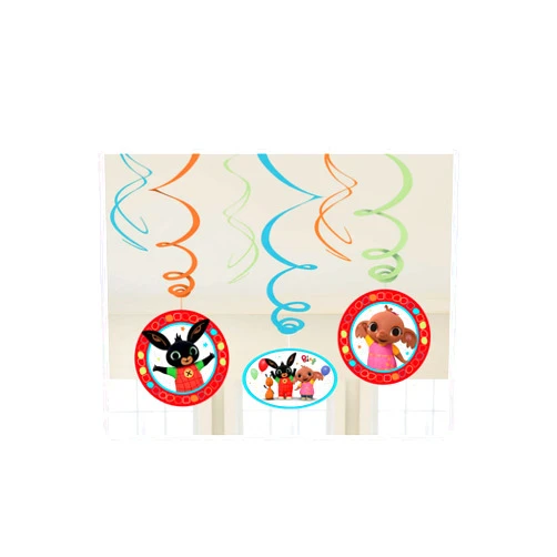 amscan 9901512 - Bing Bunny Party Hanging Swirl Decorations - 6 Pack
