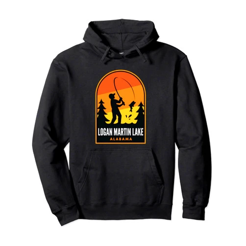 Logan Martin Lake AL Fishing Merch Logan Martin Lake Alabama Fishing Pullover Hoodie