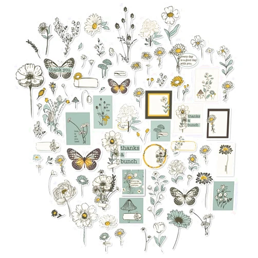 Miss Kate Cuttables Paper Die Cuts - A Good Day-Blue - for Baby Boy Spring Springtime - Over 60 Die Cuts - 80lb Cardstock Scrapbook - by Miss Kate Cuttables