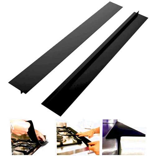 Tengdi Silicone Stove Counter Gap Cover, Set of 2 Silicone Gap Stopper Kitchen Stove Gap Covers Easy Clean Heat Resistant Wide & Long Gap Filler Seals Spills Between Counter, Stove Top, Oven, Washer & Dryer