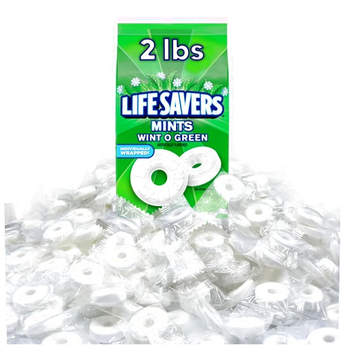 CHAIN & JO SWEETS Mint Candy, 2 Pounds Mint Candy - Holiday Candy Individually Wrapped - Hard Mints Candy Melts, Bulk Candy Mints, Bag of Candy for Every Occasion - Mints Holiday Candy