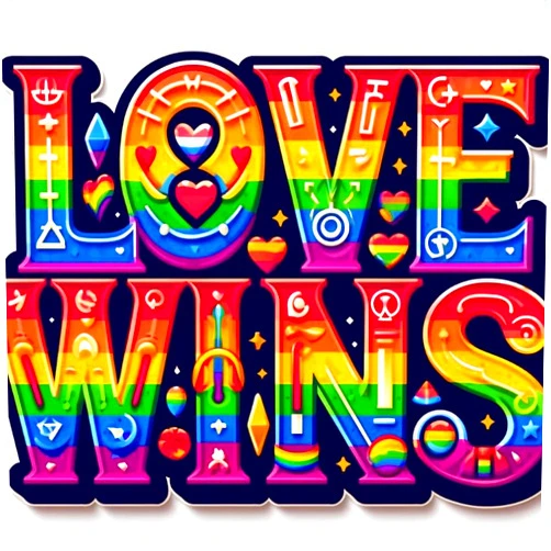 ADSTAVINDEC Love Wins LGBTQ+ Pride Sticker Decal for Laptop, Wall, Car, Window, Bumper, Waterproof, Truck, Water Bottle (4)