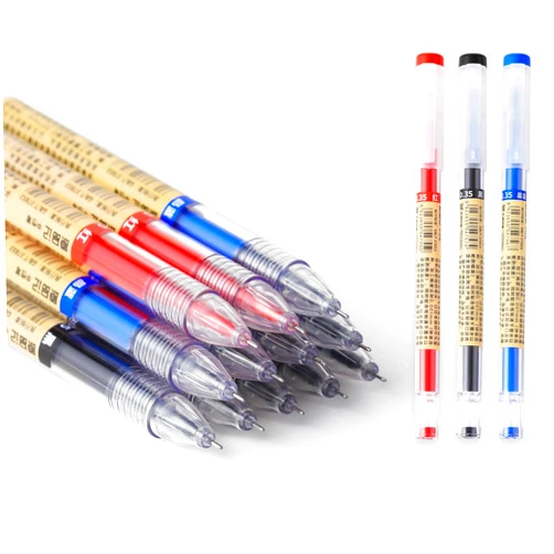 RIANCY Japanese Pens gel pens Ballpoint Liquid Ink Rollerball Black Gel Ink Pens Quick Drying 0.35 mm Japanese Style Pen Extra Fine Point Pen Black Blue Red Back to School Supply