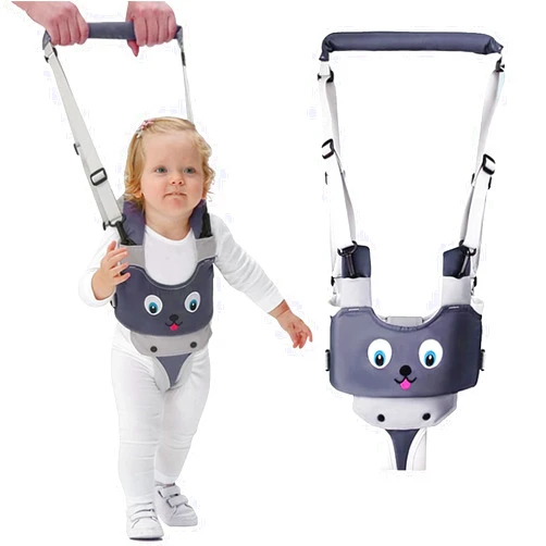 IULONEE Baby Walker, Handheld Kids Toddler Walking Harness Helper Assistant Protective Belt Child Activity Walker Adjustable Standing Up Walking Learning Helper for Toddler 7-24 Month (Grey)
