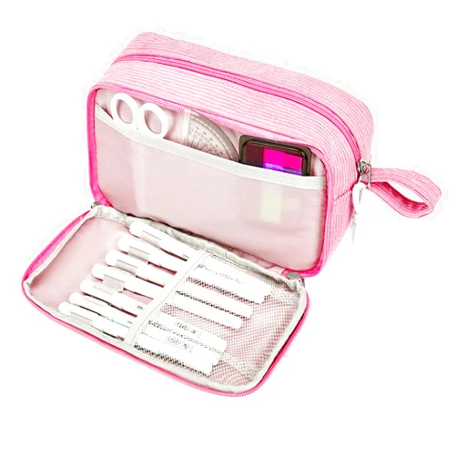JAESITETER Big Capacity Pencil case,Soft Corduroy Pencil Bag with 3 Compartment,Pencil Pouch School Supplies Cute Pencil Box Pencil Bag for Teen Girls Boys College