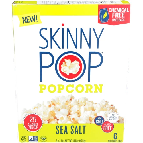 SkinnyPop SKINNY POP Sea Salt Microwave Popcorn, 16.8 OZ