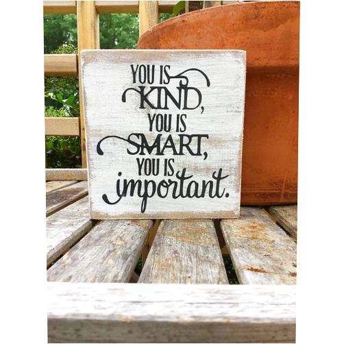 Yilooom You is Kind,You is Smart,You is Important,Wood Sign Saying, Clark,Inspirational Sign,Childs Gift - 10x12 inches