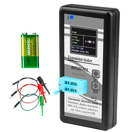 Aideepen Transistor Tester LCR Meter, Aideepen Mosfet Transistor,Capacitor Tester ESR Meter for NPN PNP Transistor Diode Resistor Inductor Capacitance MOS SCR LCR ESR Automatic Checker Detector