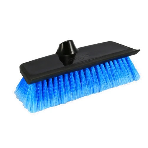 Unger Professional HydroPower 10” Bi-Level Soft Brush with Squeegee – Compatible with Waterflow Poles, Cleaning Brush, Squeegee for Water Removal, Great for Patio, Windows, Siding, Cars & Boats
