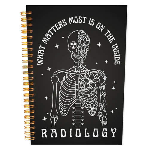 Qabliqo Funny Gothic Radiology Spiral Notebook 5.5x8.3, Radiology Technologist Gifts Journal for Writing, X-ray Rad Tech Gifts Notebook Journal for Note Taking, Medical Office School Supplies
