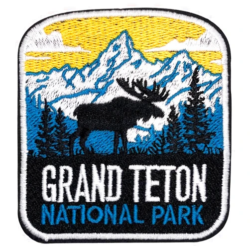 EMBRO BOF Grand Teton National Park Patch – 3 inches, Cool National Park Patches Collection – Iron On/Sew On Embroidered Travel Patches for Backpacks