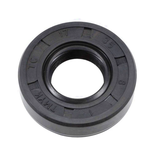 uxcell Oil Seal, TC 17mm x 35mm x 8mm Nitrile Rubber Cover Double Lip with Spring for Bearing Shaft, Black Pack of 1