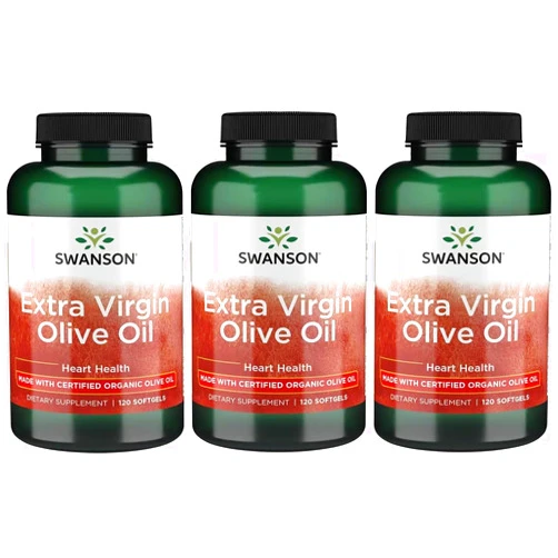 Swanson Extra Virgin Olive Oil - Supports Heart Health* - Made with Cold-Pressed, Certified Organic Olive Oil - Contains Antioxidant Polyphenols & Fatty Acids - Non-GMO - 120 Softgels (2 Pack)
