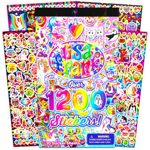 Bendon Lisa Frank 1200 Stickers Tablet Book 10 Pages of Collectible Stickers Crafts Scrapbooking