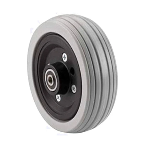 The Aftermarket Group Wheelchair Caster Assembly, Flat Free, Grey Ribbed Tire, 6