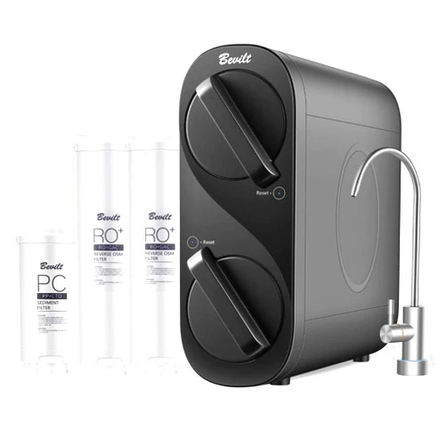 Bevilt RO Water Filtration System,𝟴𝟬𝟬GPD Fast Flow, Tankless,Reduces TDS,2:1 Pure to Drain RO Filters Long Life Used for 48-60 Months,LED Purifier, Smart Faucet