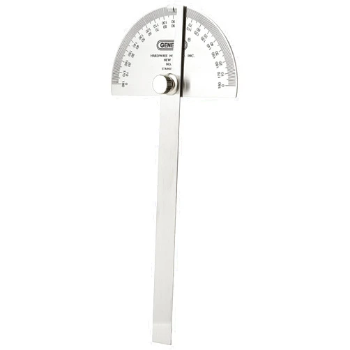 General Tools 18 Round Head Stainless Steel Angle Protractor, 0 to 180 Degrees, 6-Inch Arm