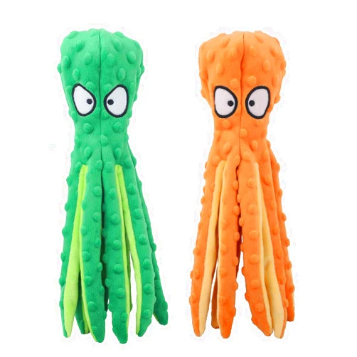 CPYOSN Dog Squeaky Toys Octopus - No Stuffing Crinkle Plush Toys for Puppy Teething, Durable Interactive Chew Toys for Small, Medium and Large Dogs Training and Reduce Boredom, 2 Pack