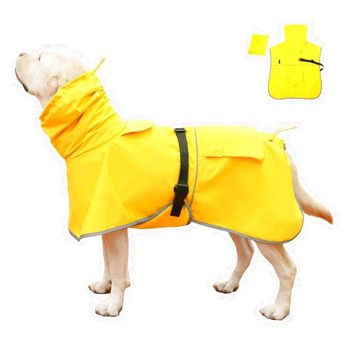 KOOGAL Pet Large Dog Raincoat Apparel Poncho Waterproof for Medium Large Sized for Dog Raincoat (Yellow, 6XL)