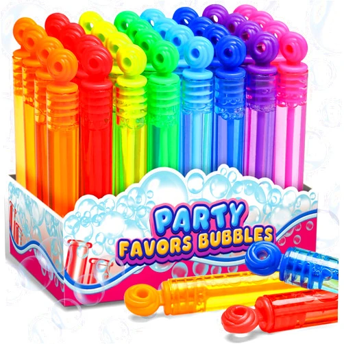 Cawiew Goodie Bags Stuffers for Kids Party, 32 Pack Mini Neon Bubble Wands for Party Favors Supplies in Gift Box, Classroom School Reward, and Pinata Filler Toys, Birthday Decorations, Small Halloween Treats